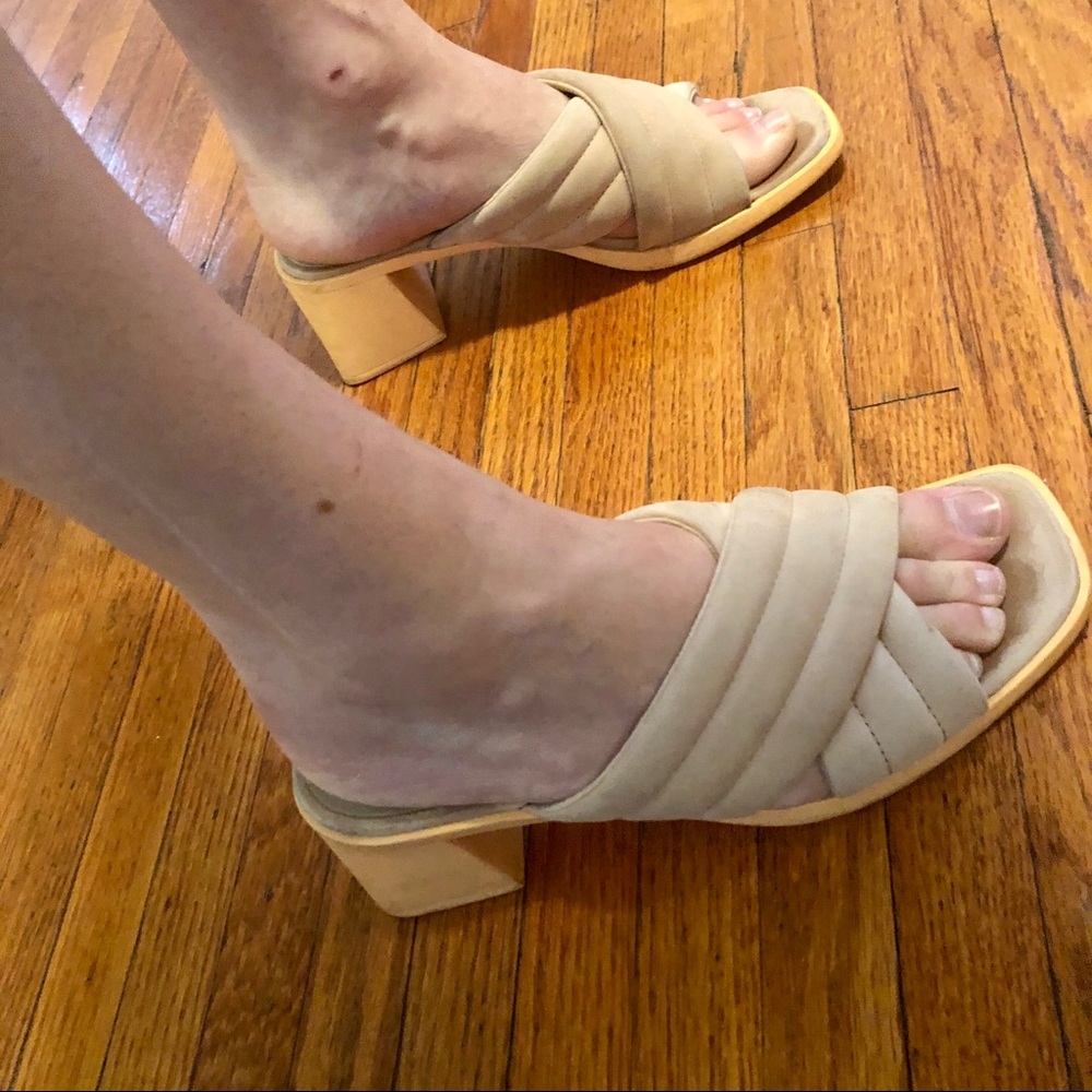 Camper cream chunky heel sandals
